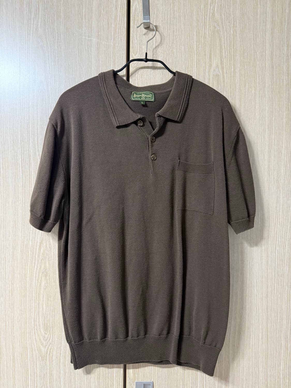 부기홀리데이 니트 폴로 셔츠 (브라운) 상품이미지1