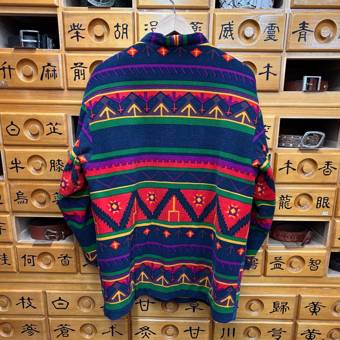 (XL) 빈티지 나바호 패턴 울 코트 상품이미지3