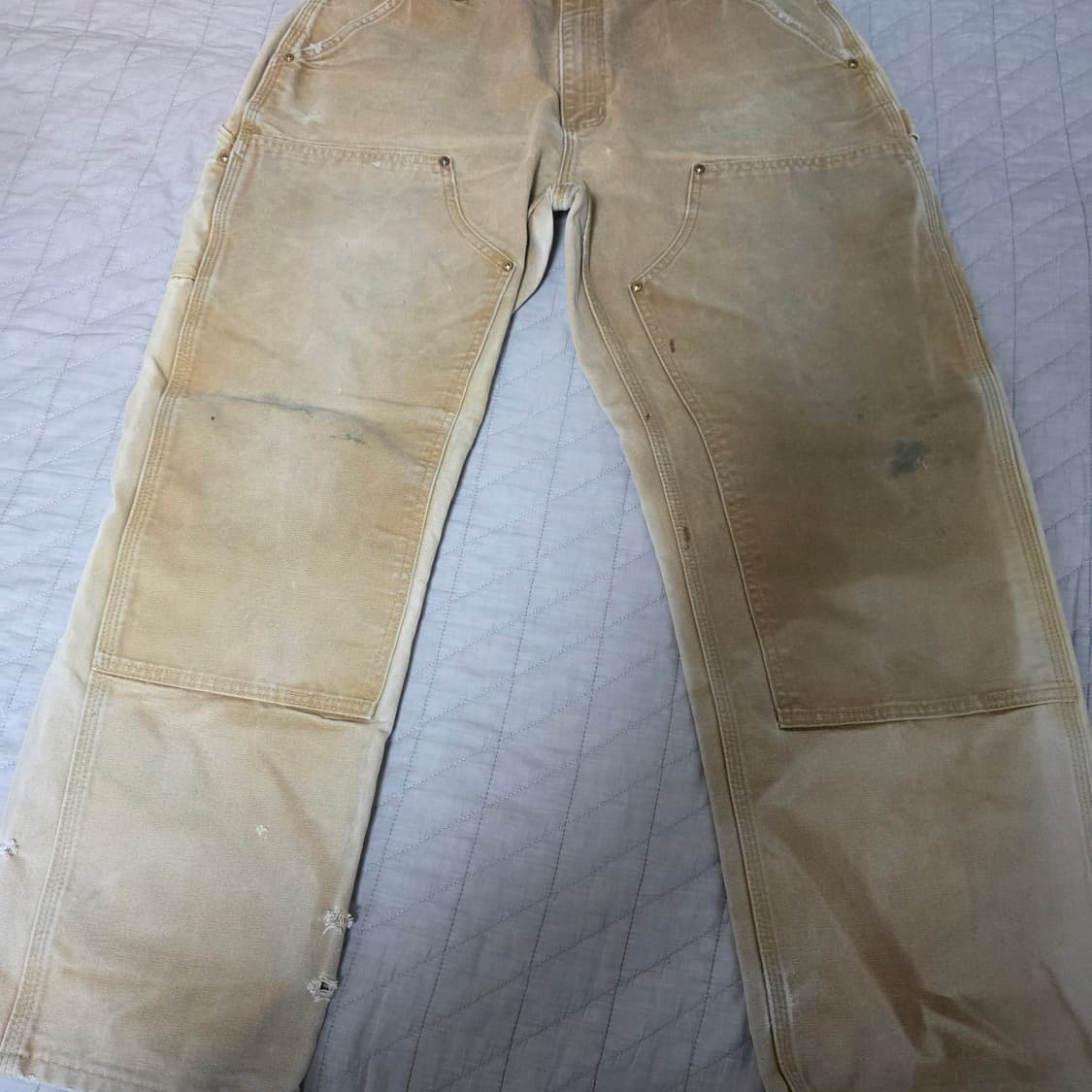 [38X30] 칼하트 더블니 B01 BRN 워크팬츠 크레이지페이드 T-8 상품이미지2