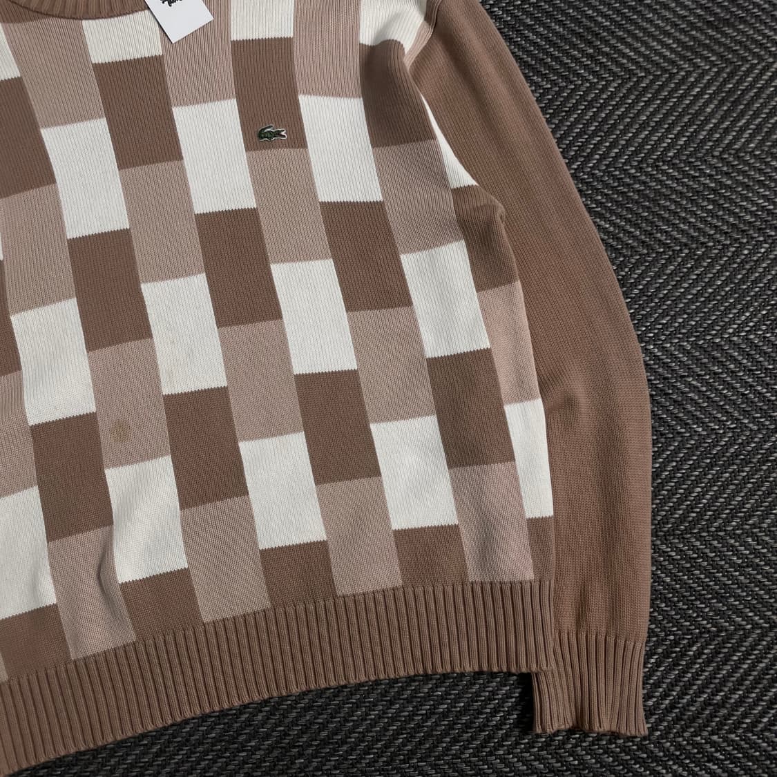 라코스테 빈티지 자수로고 블럭 패턴 니트o 3531 상품이미지2