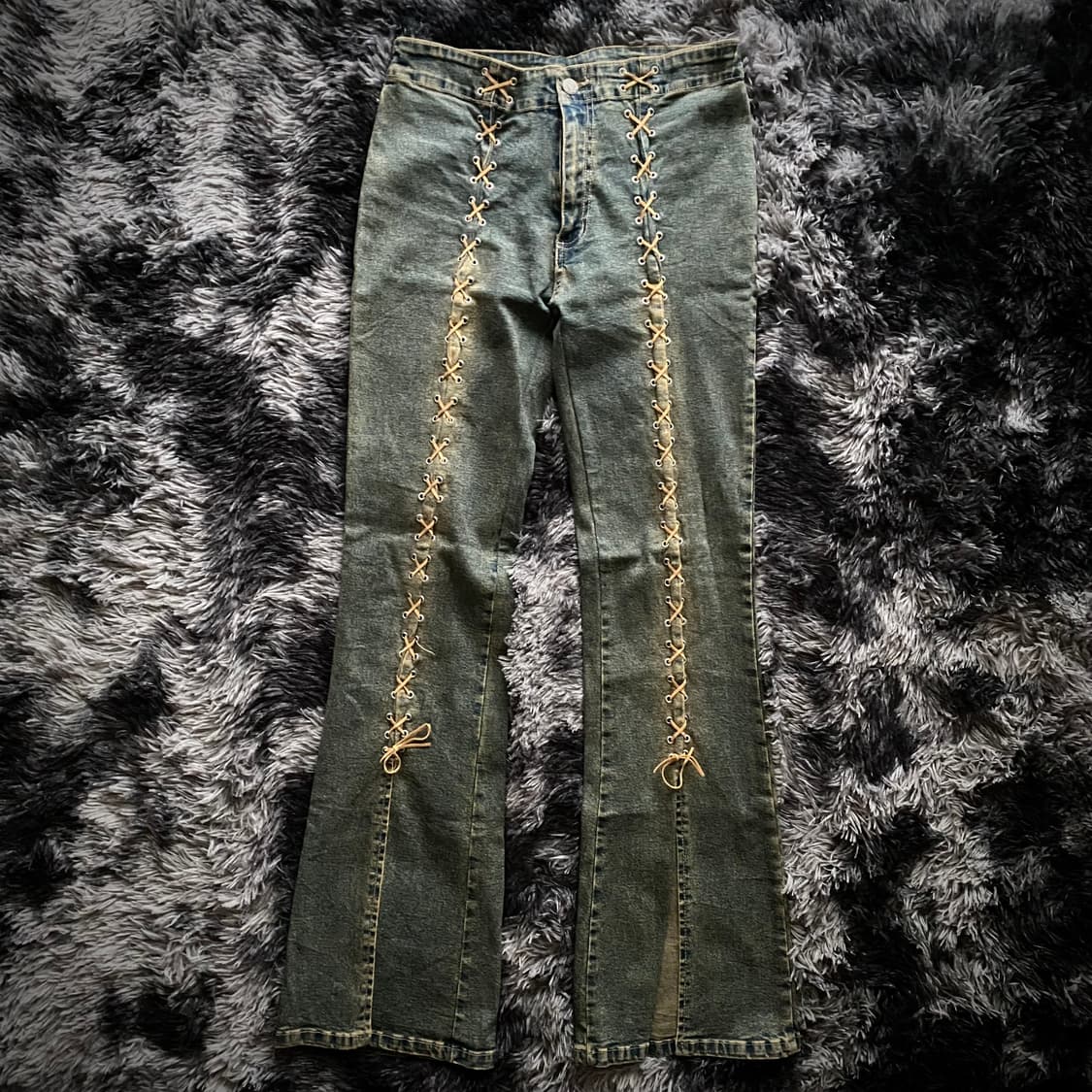 Western  mood Lace-up bootcut pants 상품이미지1