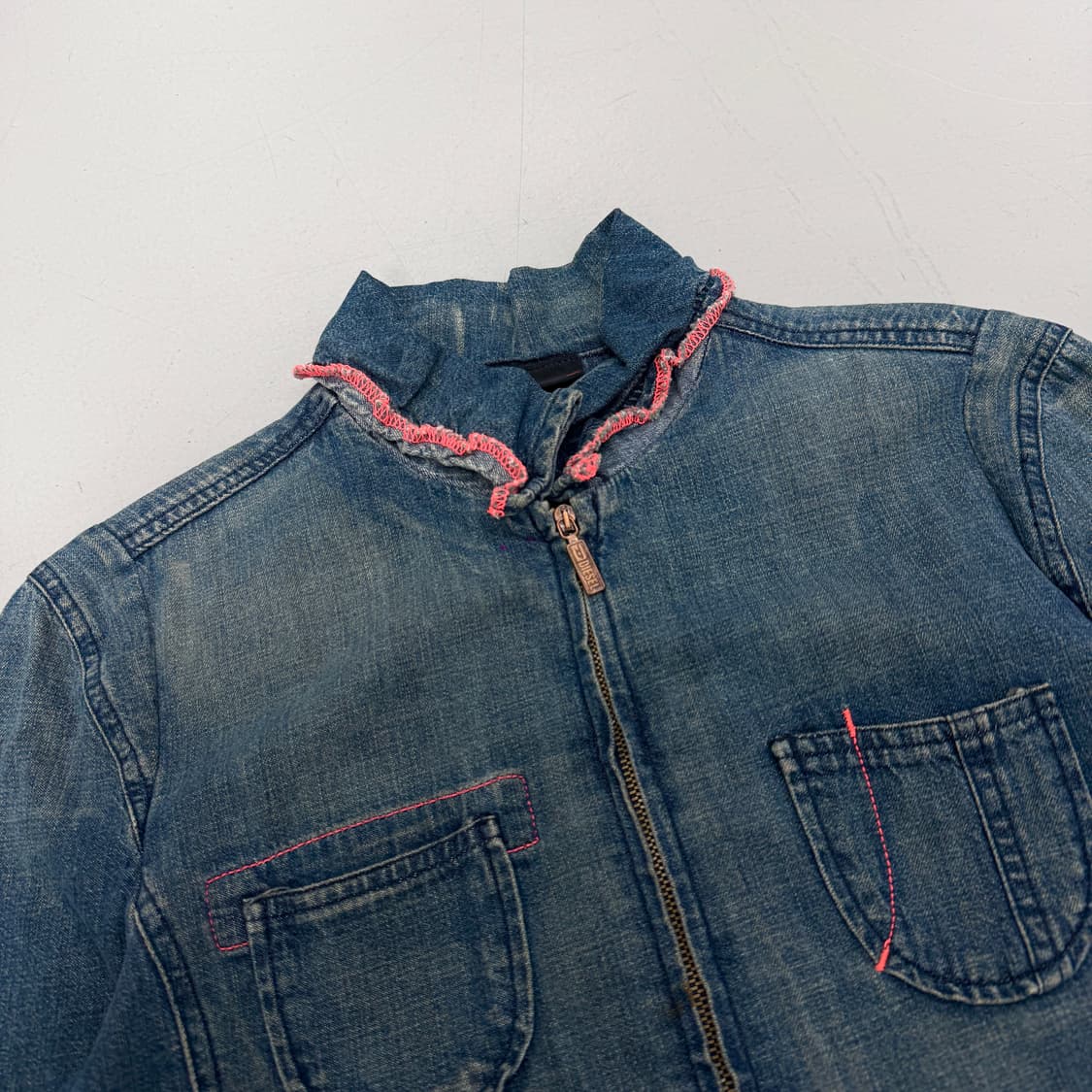 디젤 딱붙 데님 셔츠형 집업 상품이미지3