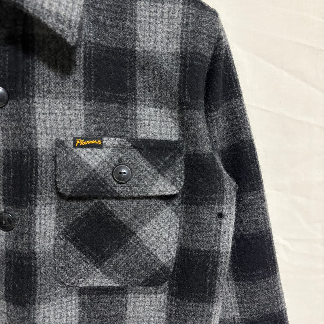 페로우즈 울 체크 셔츠 자켓 / 그레이, 36 상품이미지5