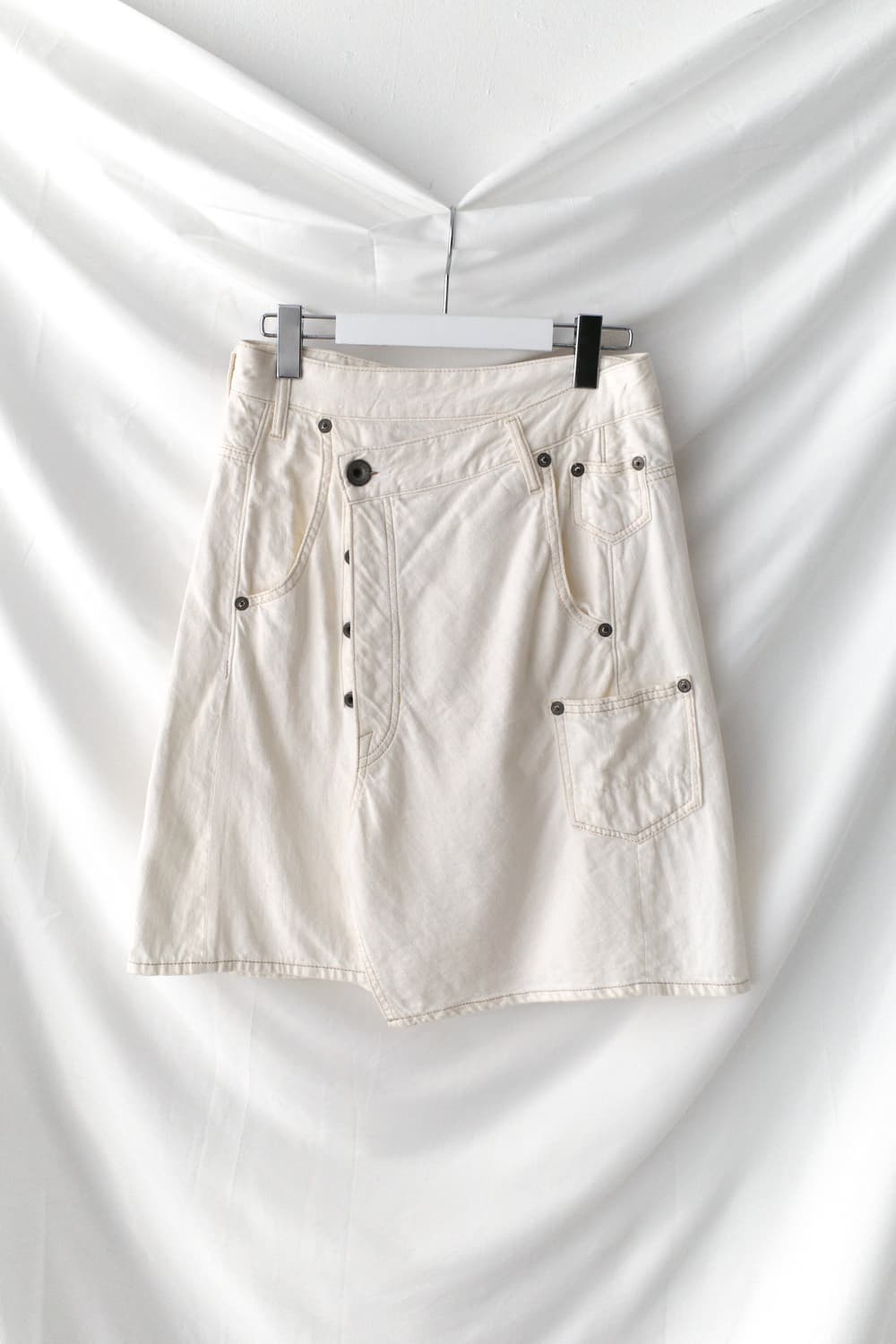 vintage snap button wrap skirt 상품이미지1