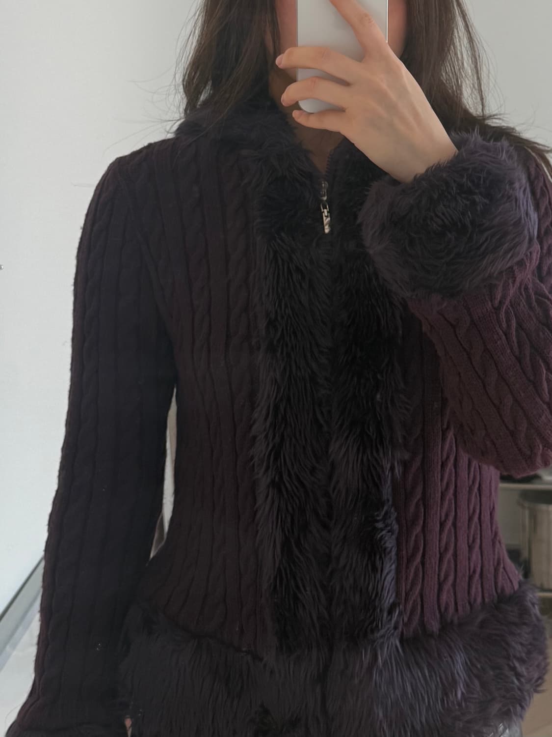 퍼플 퍼 가디건 purple fur cardigan  상품이미지2