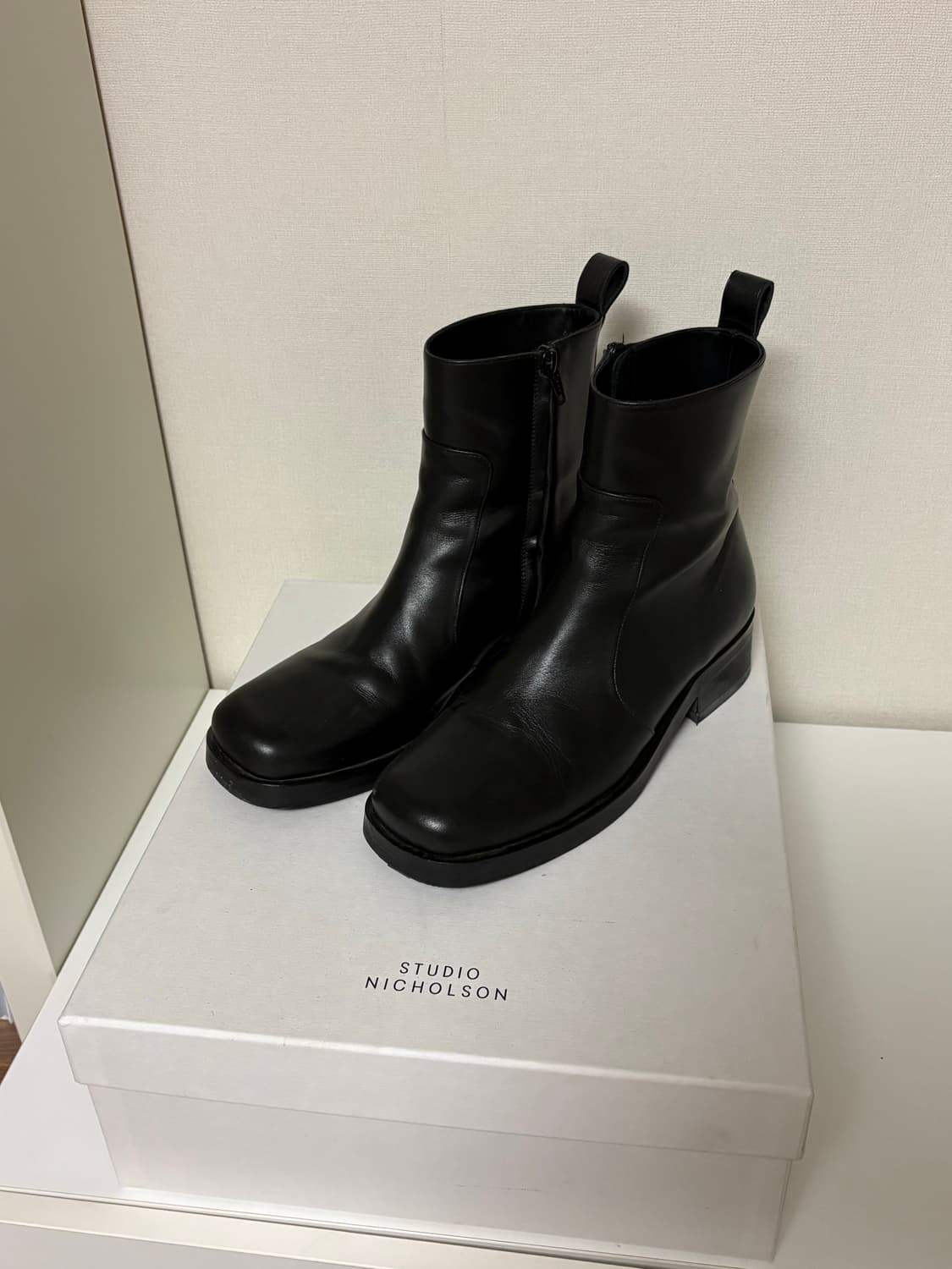 스튜디오 니콜슨 스퀘어 첼시 부츠 38 블랙 상품이미지1