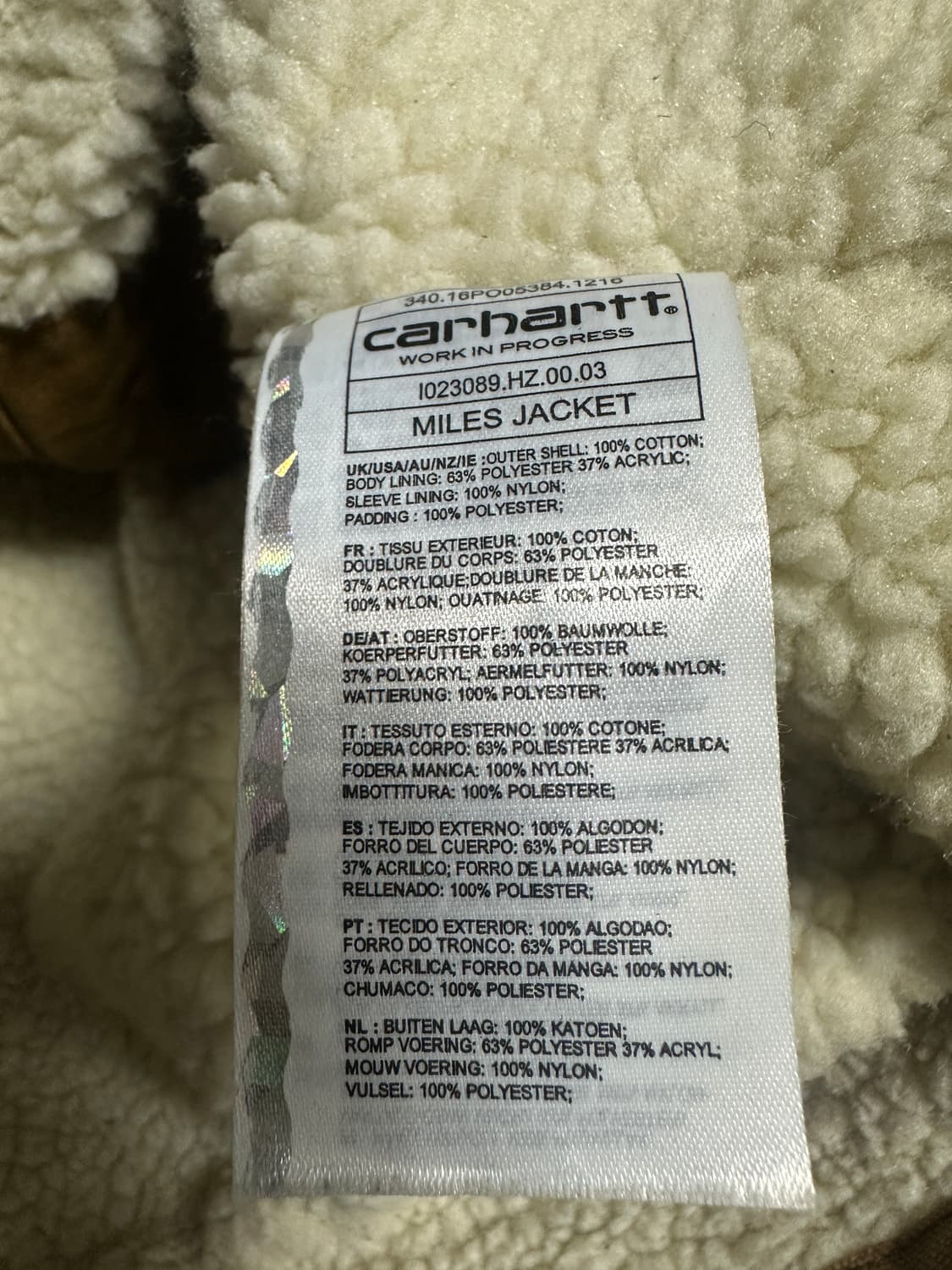 칼하트 WIP 마일스 쉐르파 자켓 상품이미지4