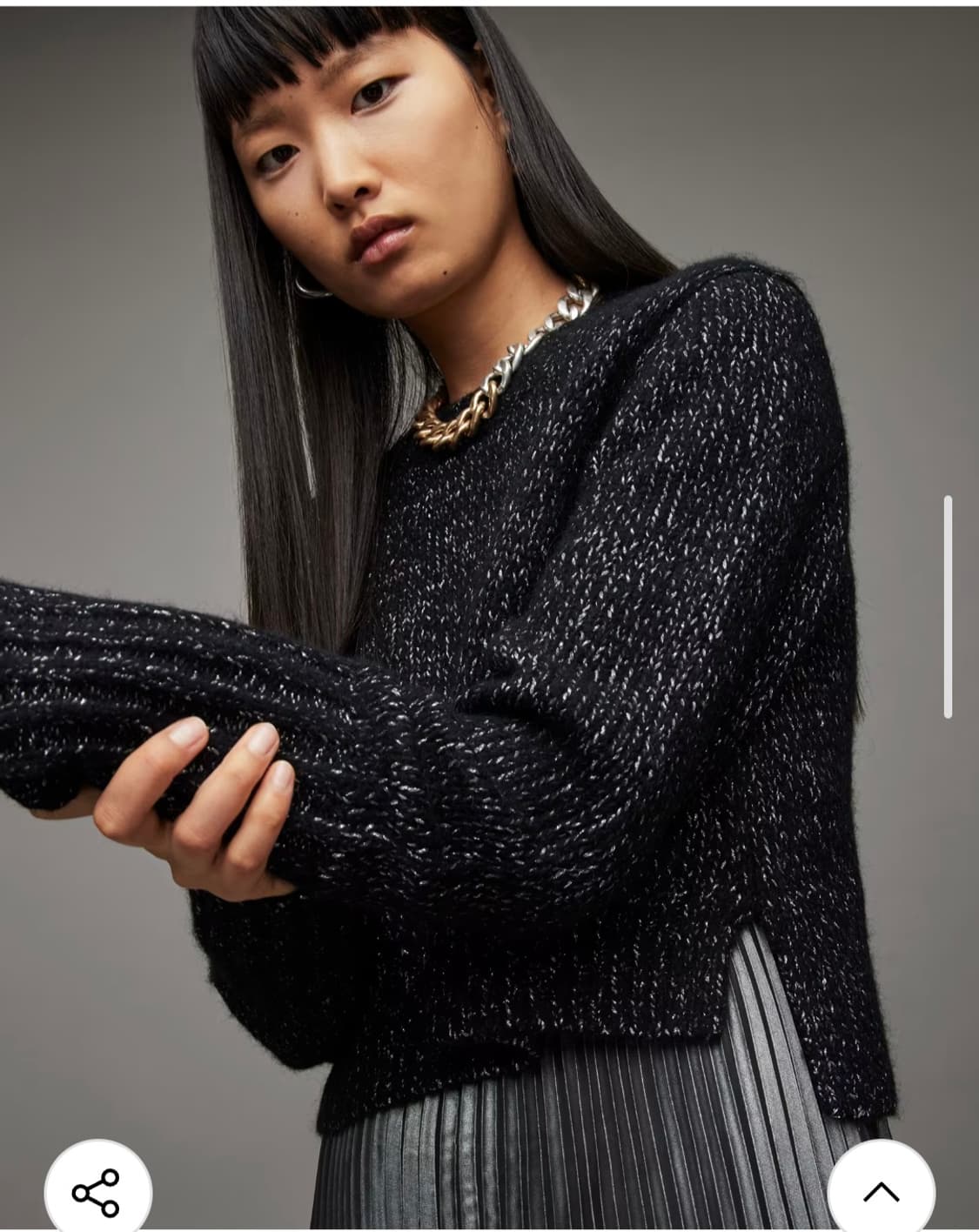 (22년) 올세인츠 크롭 니트 펄니트 스웨터 xs 상품이미지3