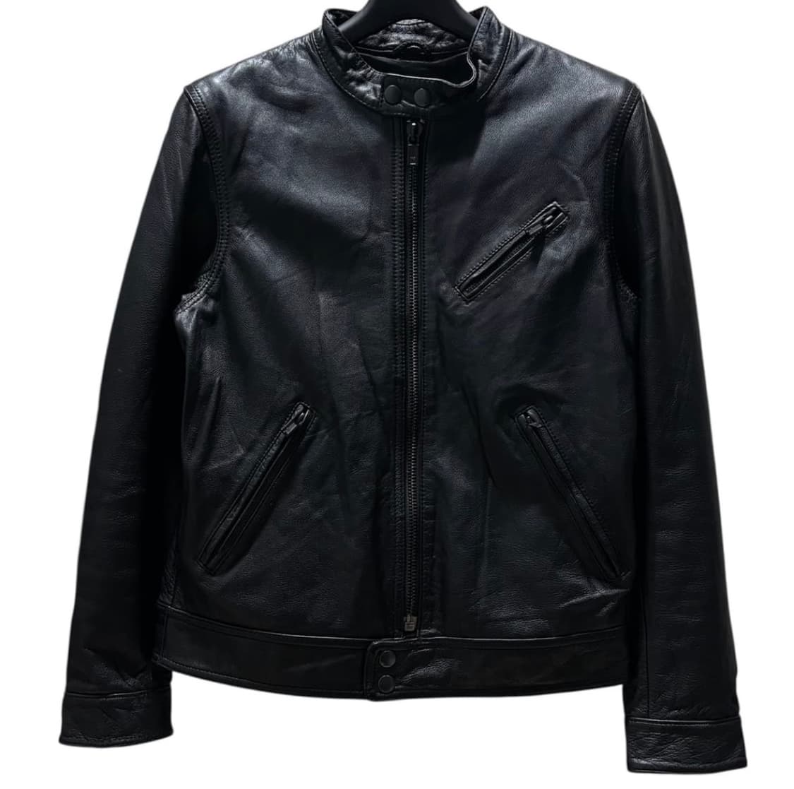 Y3 레더 바이커 블루종 상품이미지1