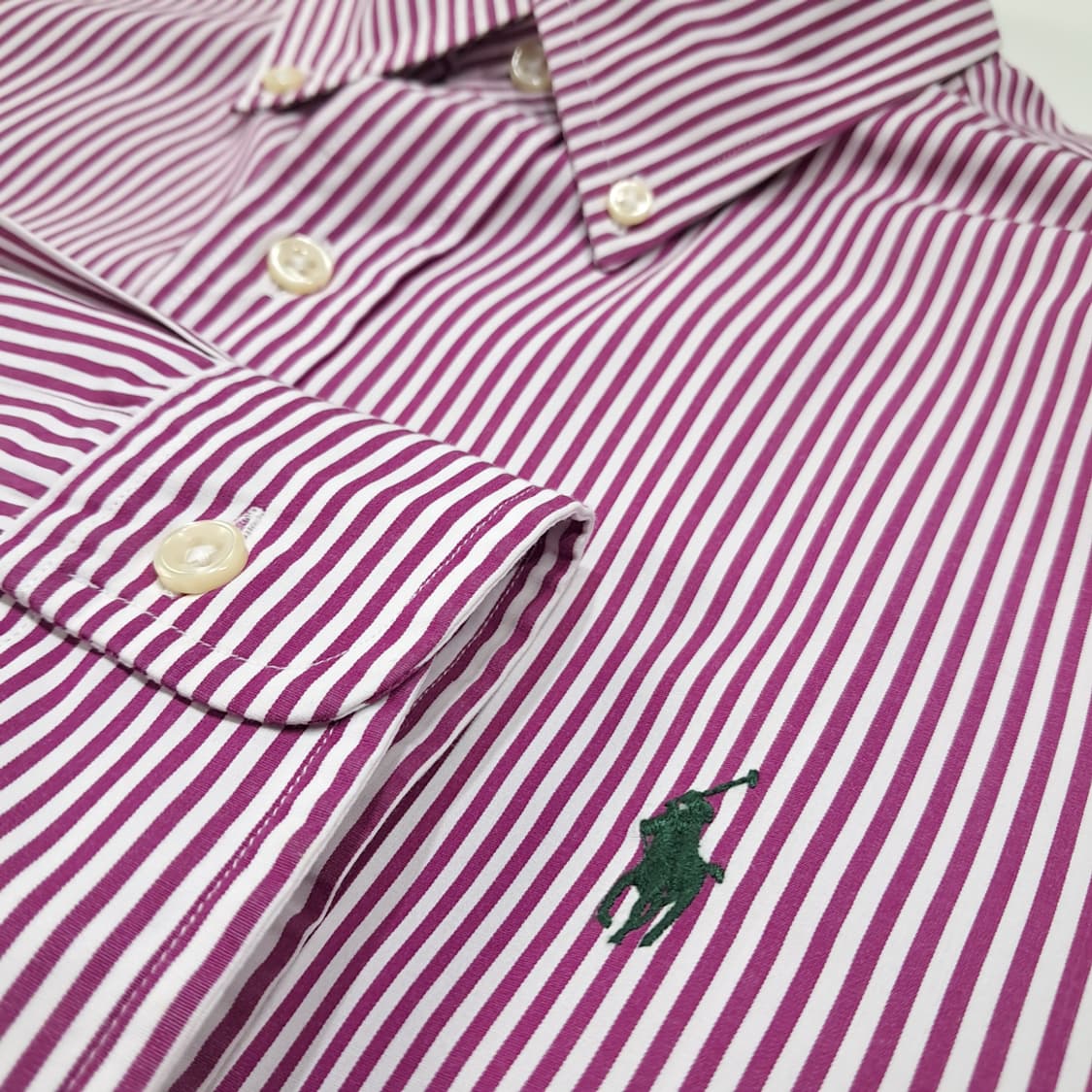 CL803 M 폴로 퍼플  스트라이프 셔츠 남방 상품이미지4