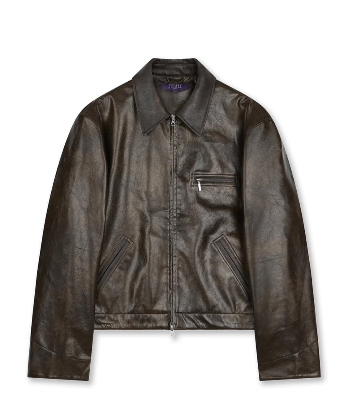 [새상품]비슬로우 퍼플 레더 워크자켓 브라운 상품이미지5
