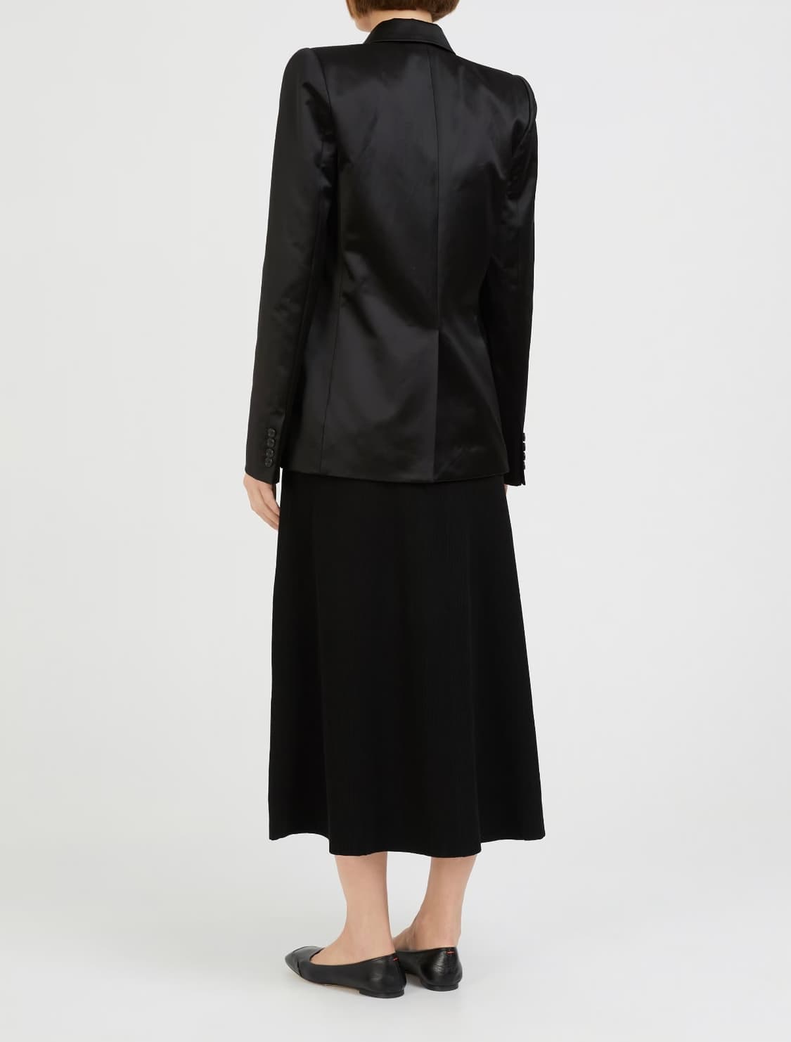 (정품/새상품) KHAITE 케이트 여성 블랙 새틴 더블 블레이저 자켓  상품이미지5