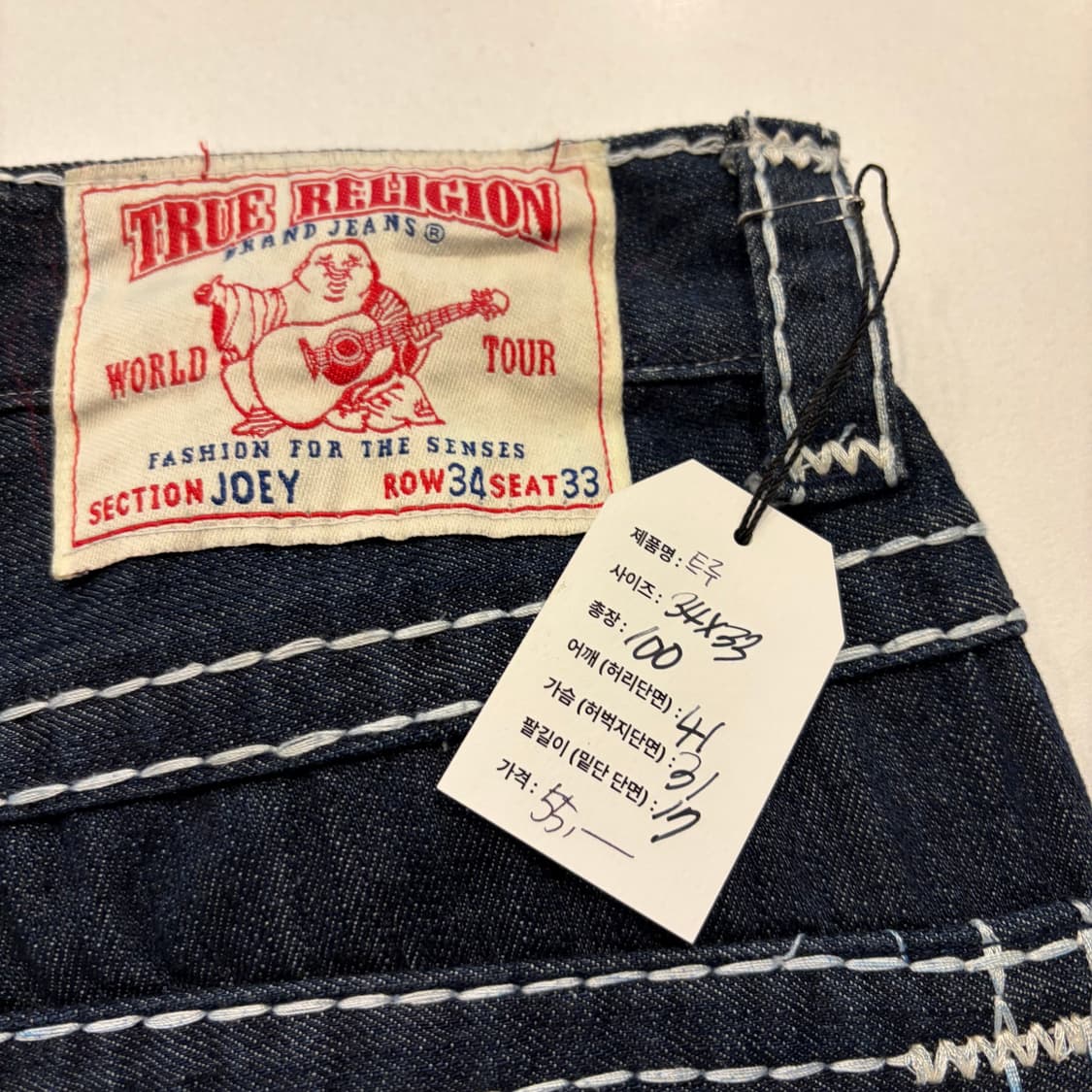[34x33] 트루릴리젼 조이 스티치 데님 팬츠 청바지 D858 상품이미지5