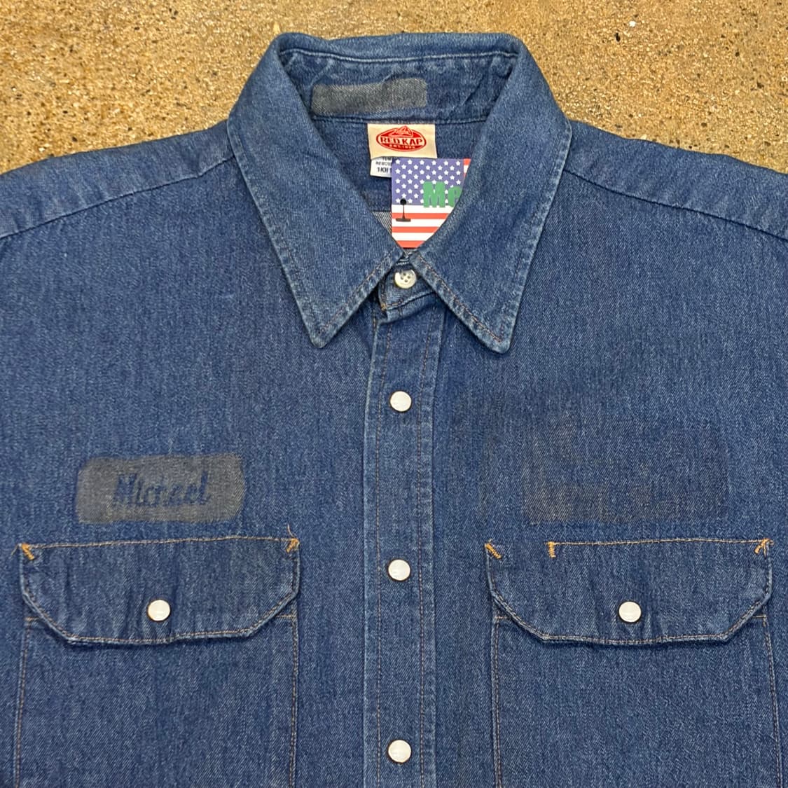 00s 미국 빈티지 레드캡 워크 청남방 데님셔츠 상품이미지3