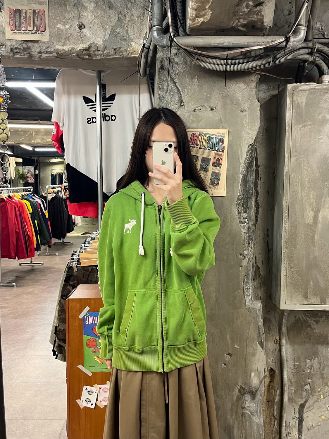 아베크롬비 후드집업 그린 S #csz1369 상품이미지2