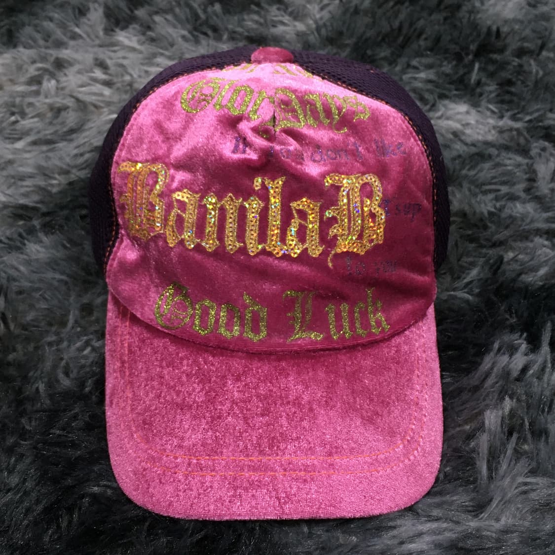 투티/0347 Y2K 핑크 펄 캡모자 2000년대 초 상품이미지3