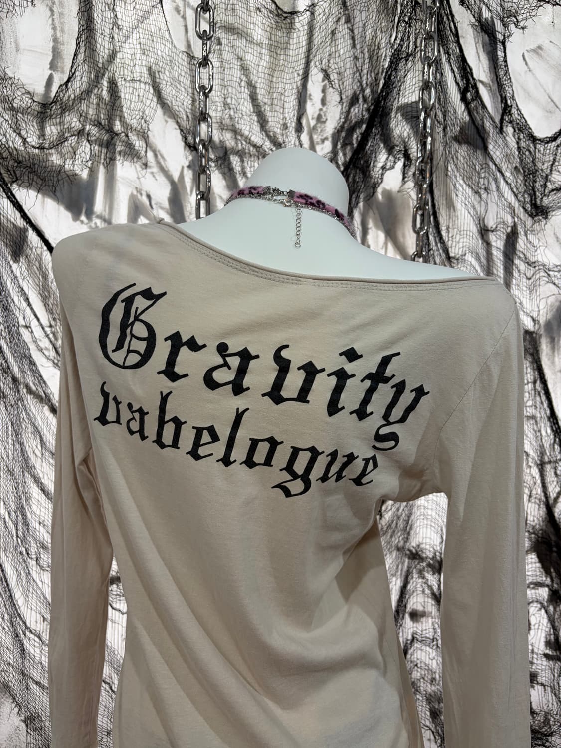 Y2k Grunge lettering off-shoulder  상품이미지9