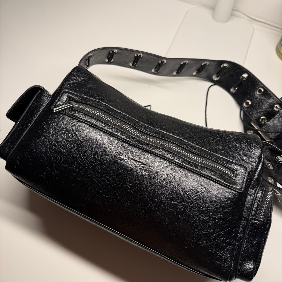 블랙퍼플 포트리스 백+리본끈+키링포함+더스트백+완충종이까지 포함 상품이미지5