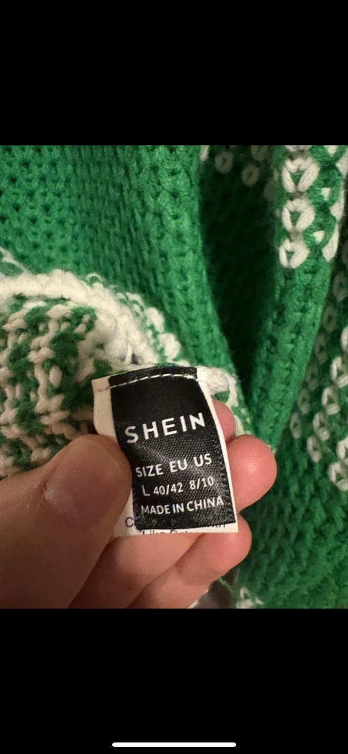 SHEIN 그린 스트라이프 니트 L 상품이미지2