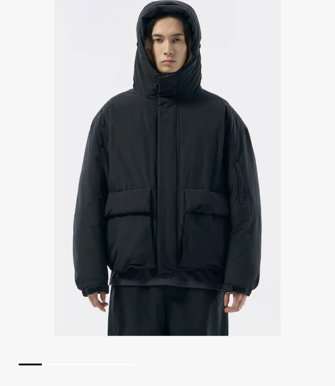 [새상품] 코오롱 커스텀멜로우 숏 구스다운 봄버패딩 블랙 L 상품이미지2