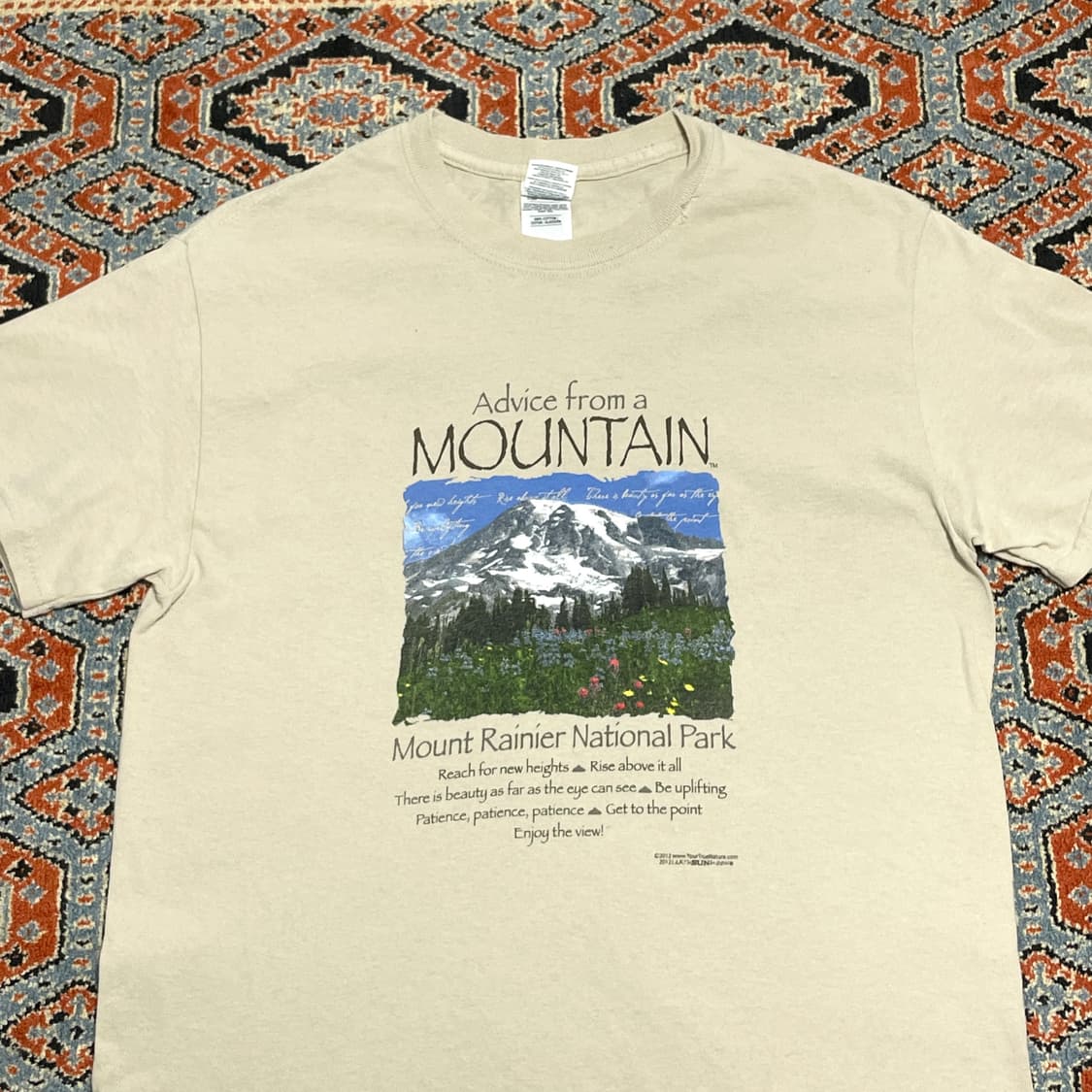 길단 알프스 프린팅 베이지 티셔츠 여성S 상품이미지2