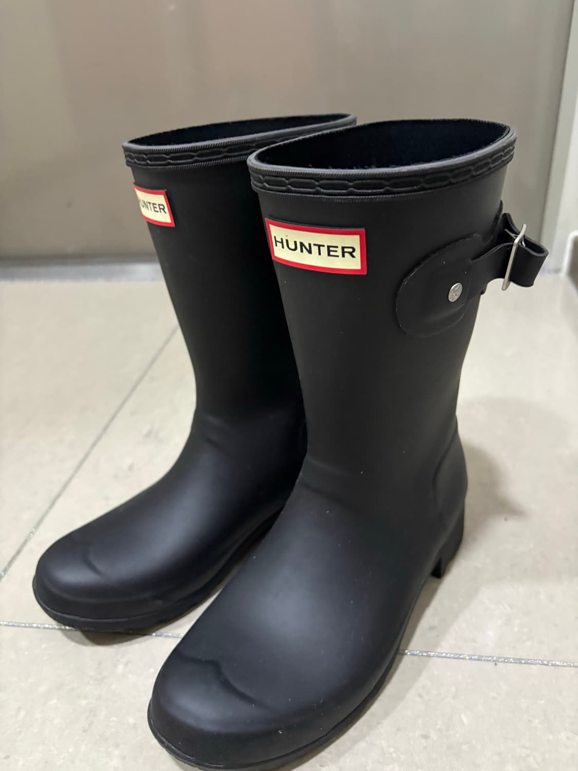 헌터 우먼스 오리지널 숏 레인부츠 블랙 235 상품이미지1