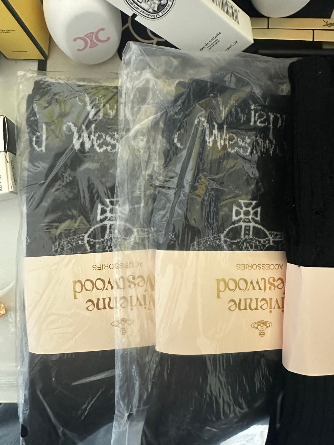 비비안 웨스트우드 삭스 양말 블랙/아이보리 상품이미지2