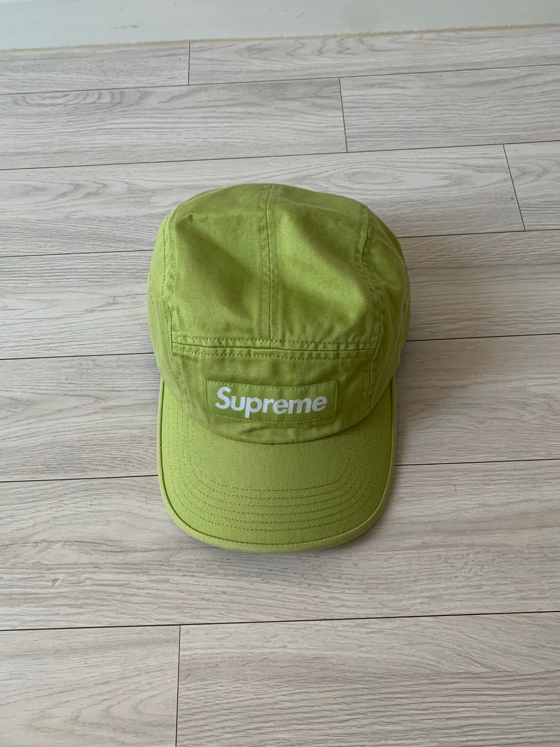 슈프림 워시드 치노 트윌 캠프캡 다크 라임 - 22SS 상품이미지2