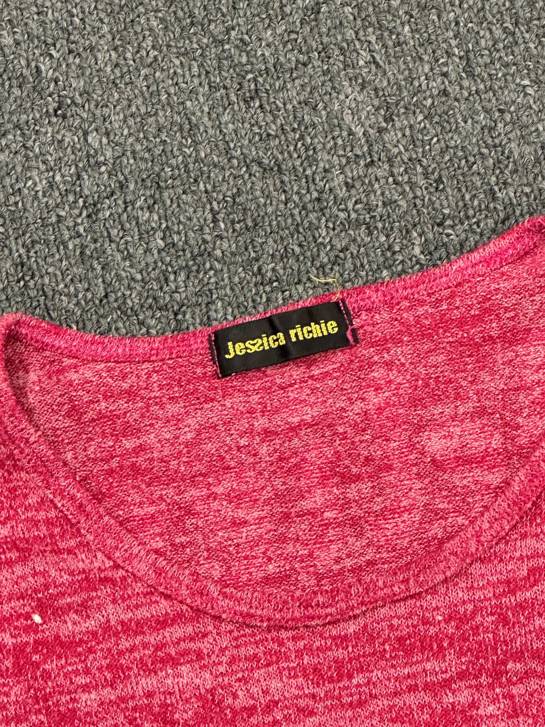 M)Japanese vintage 여성 핑크 백프린팅 레터링 긴팔 상품이미지4