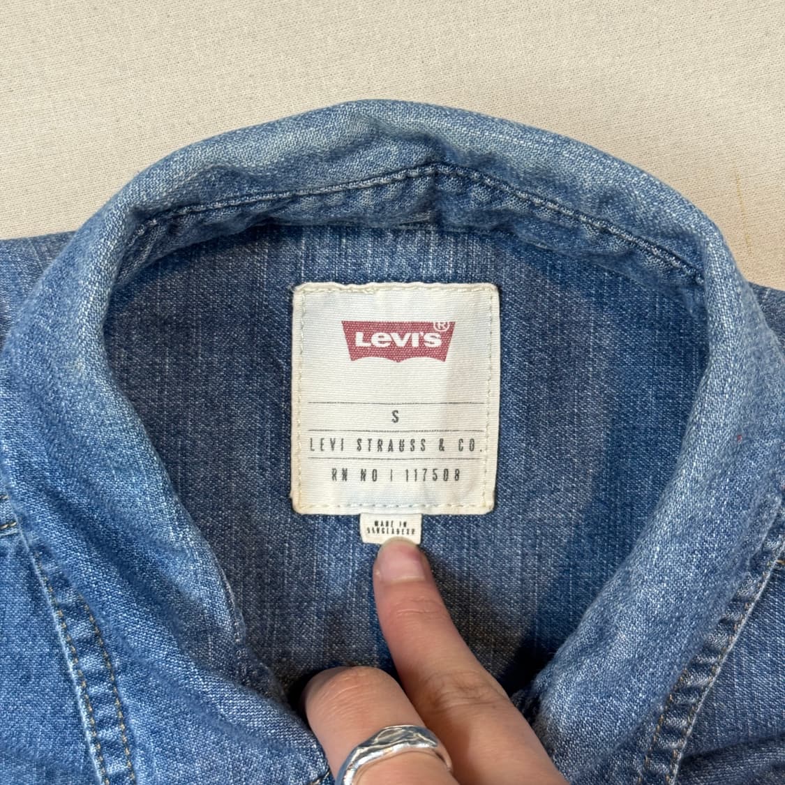 S) 리바이스 투포켓 워크 데님 셔츠 자켓 T버튼 타입 L61 상품이미지6