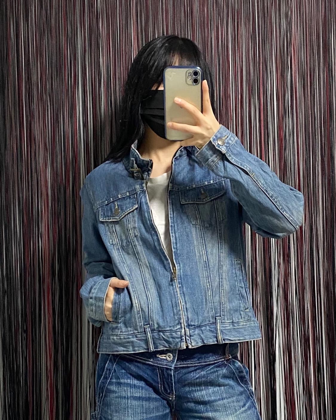 Japan) 데님 하이넥 집업 ✔️𝙎𝙞𝙯𝙚 상품이미지2