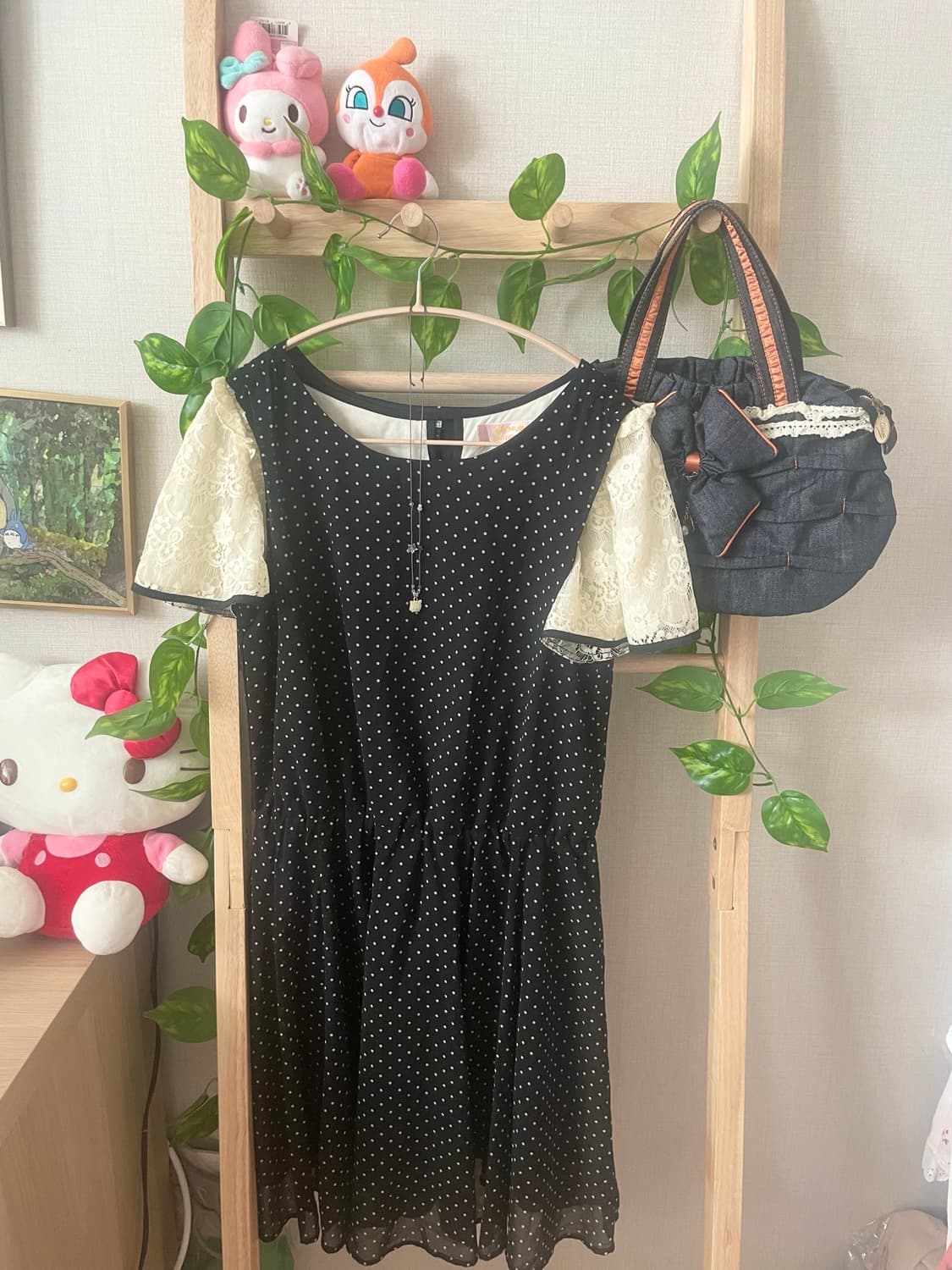 모리걸 빈티지 도트 원피스 set 🤍🖤🎀 상품이미지1