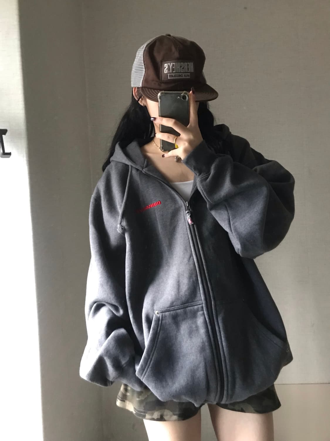 퀵실버 00s 오버핏 스웻 후드집업 상품이미지1