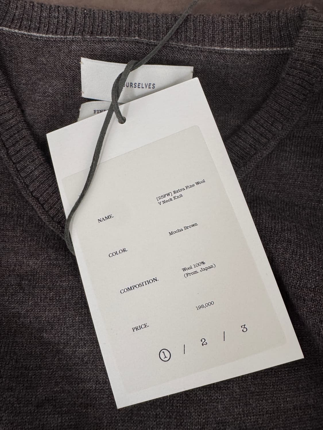 아워셀브스 파인울 브이넥 모카브라운 1사이즈 상품이미지3