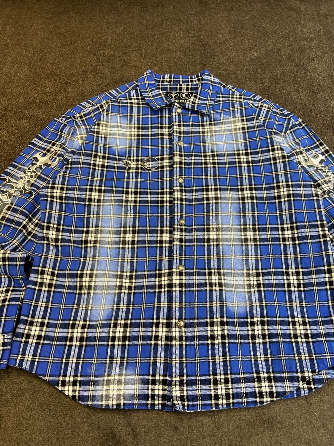 Thug Club 체크 그래픽 셔츠 상품이미지2