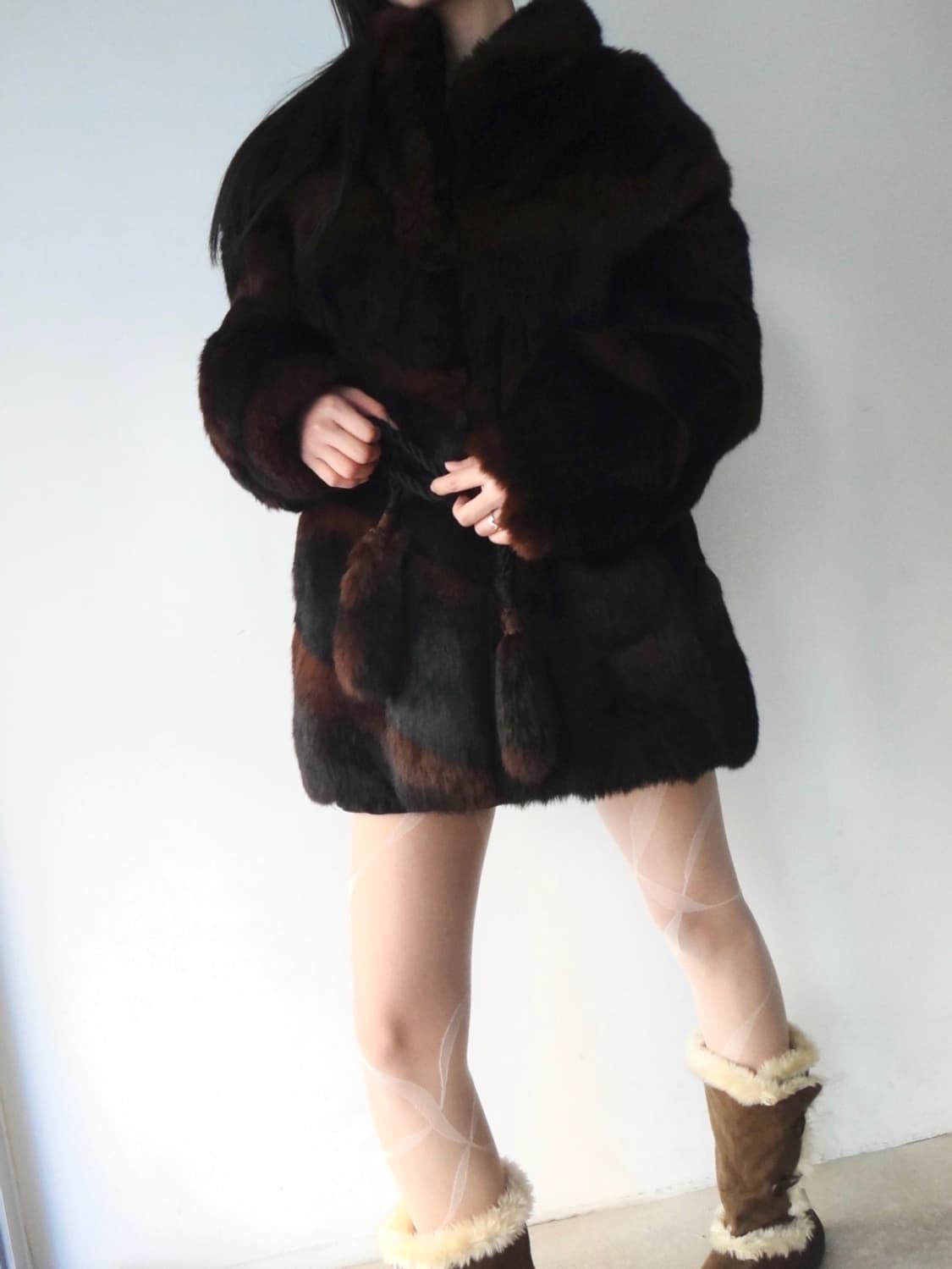 퍼 저켓, Stripe warm fur jacket  상품이미지6