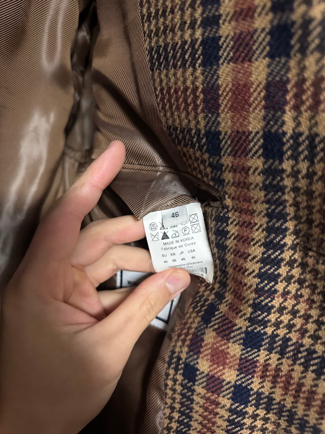 우영미 체크 울 자켓 46 상품이미지4