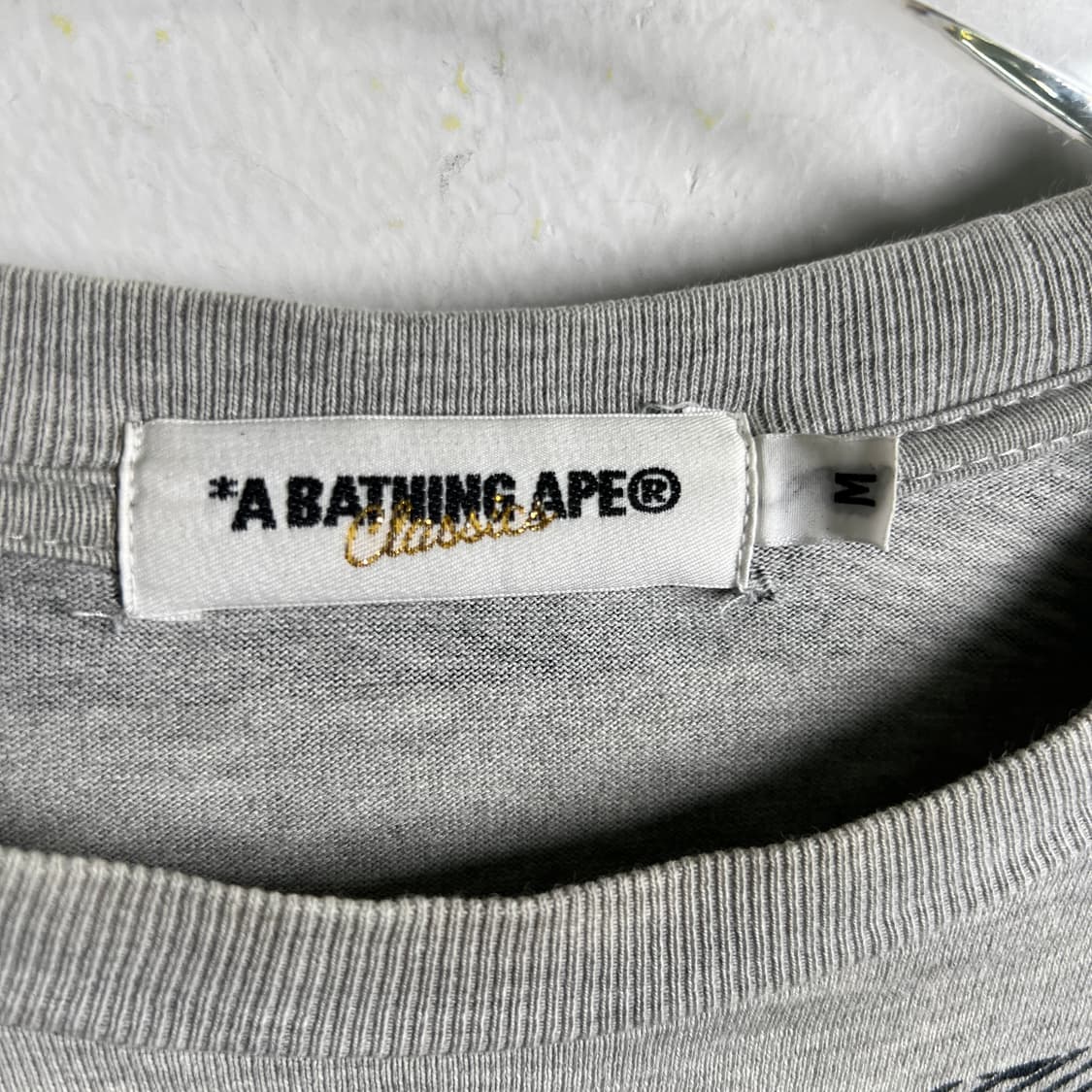 Bape 베이프 그레이 카모 스트라이프 반팔 티셔츠 M 상품이미지4