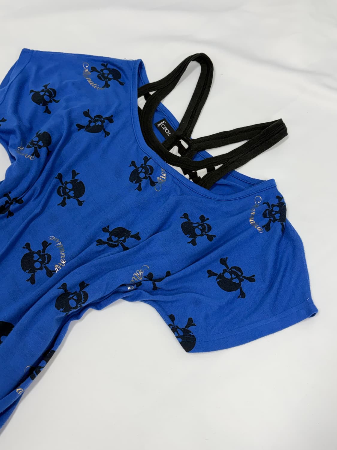 00s 세실맥비 해골 갸루 반팔 & 스트라이프 나시 상품이미지4