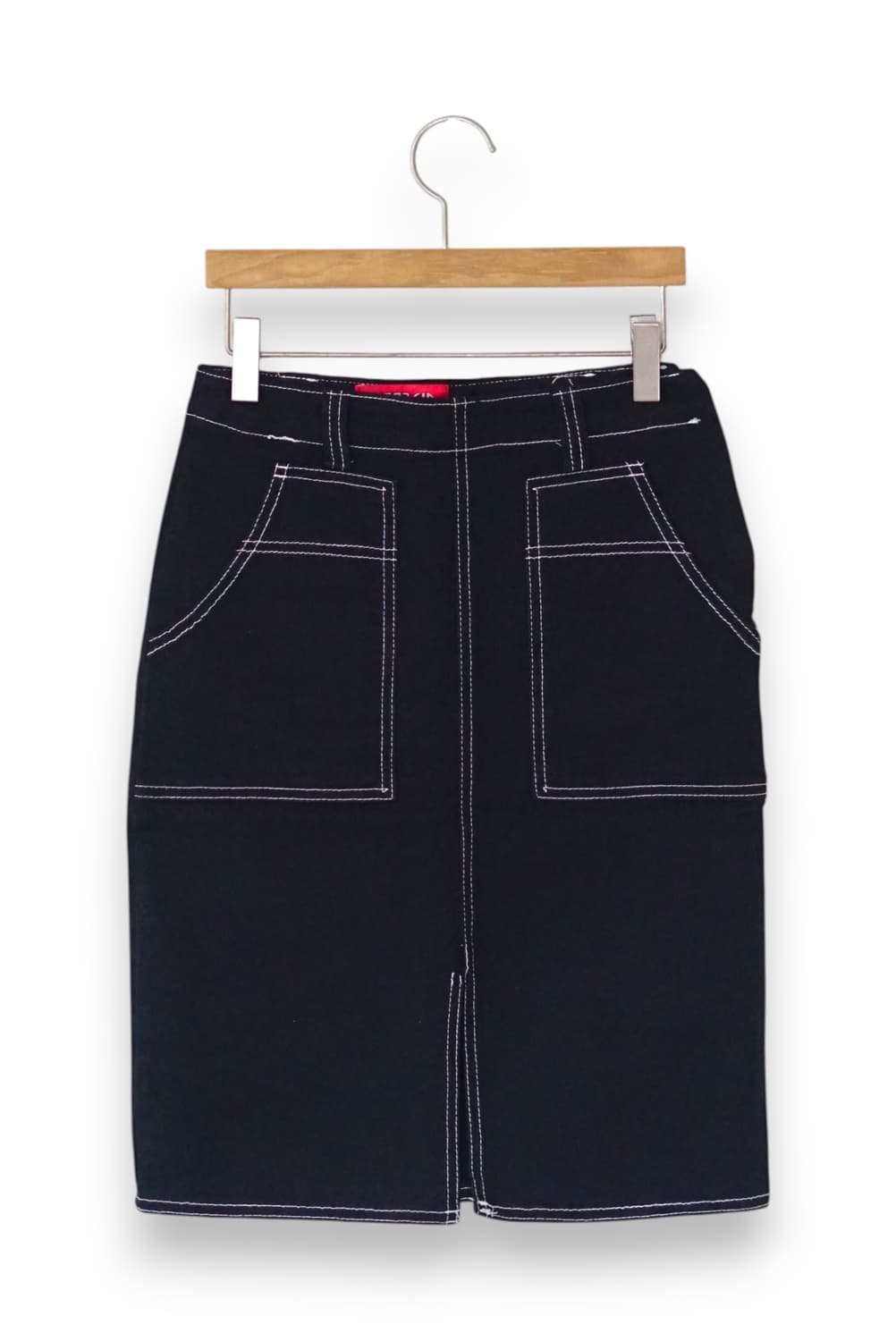 블랙 스티치 데님 스커트 상품이미지1