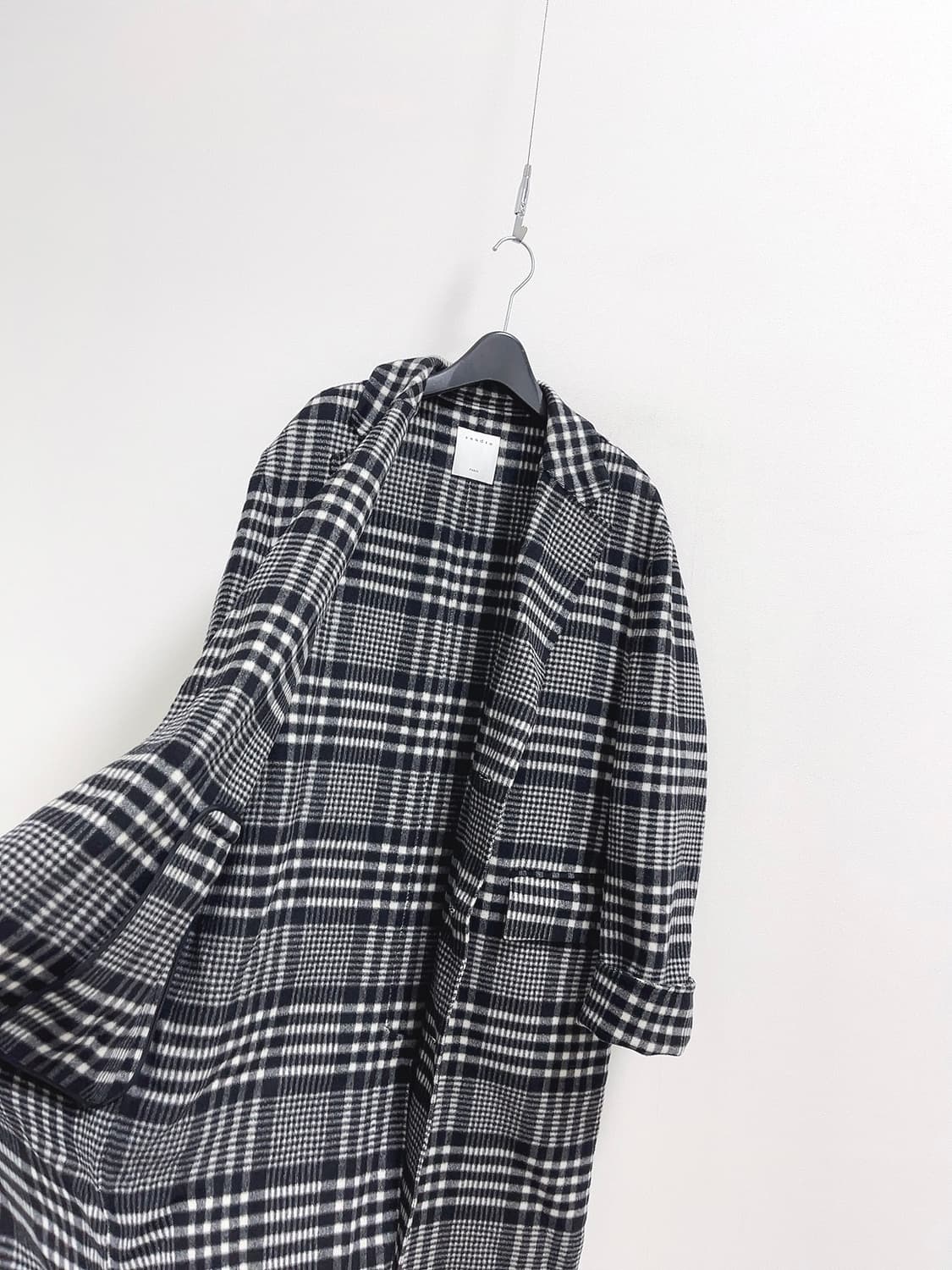 산드로옴므 울 캐시미어 체크 핸드메이드 코트 상품이미지8