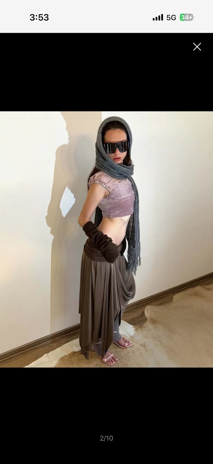 (새상품) Sculptor Unbalance Skirt Ash Brown 상품이미지2