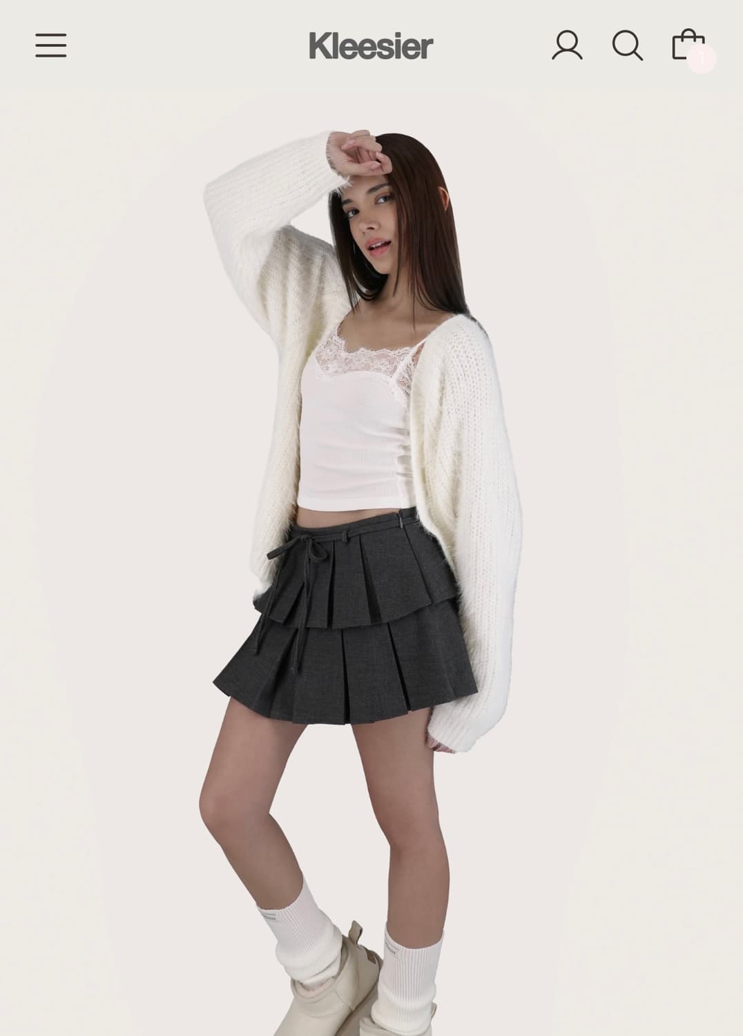 새상품 클리시어 슈가플럼 가디건 화이트  상품이미지2