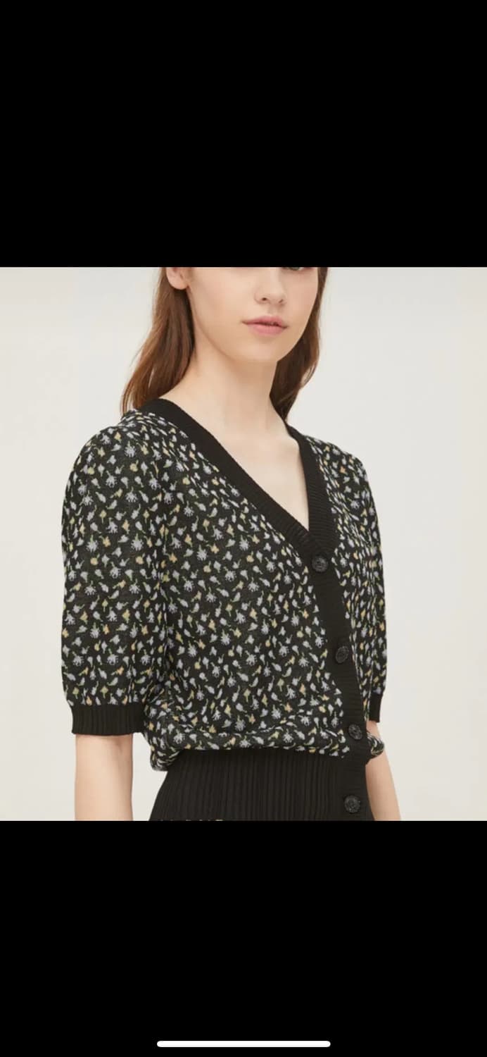 시슬리 플라워 자카드 가디건 상품이미지1
