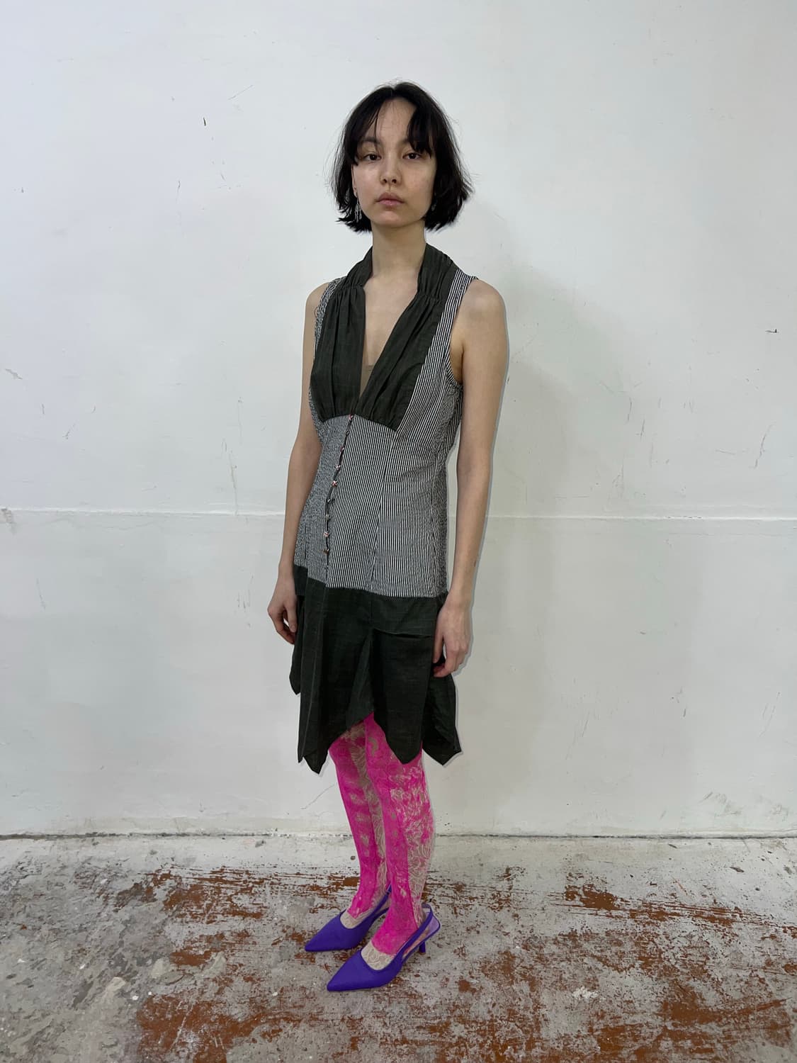 Vintage St-Martins 믹스드 패브릭 자수 드레스 (Copin 상품이미지2