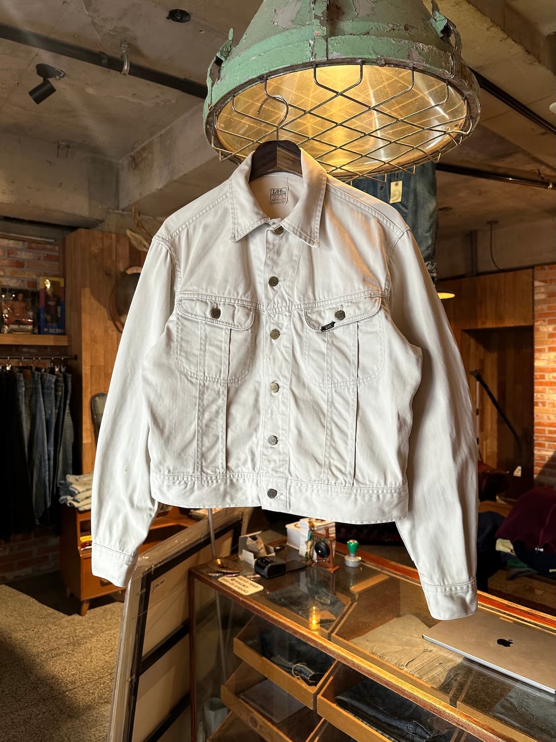 60s USA LEE 100J 빈티지 리 화이트 웨스터너 자 상품이미지1