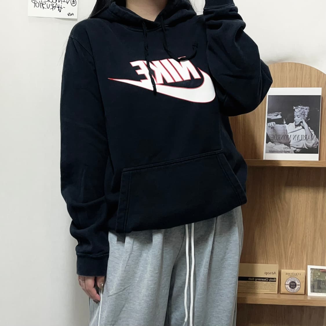 [정품] 나이키 블랙 빅로고 후드티 [ XL ] 상품이미지2