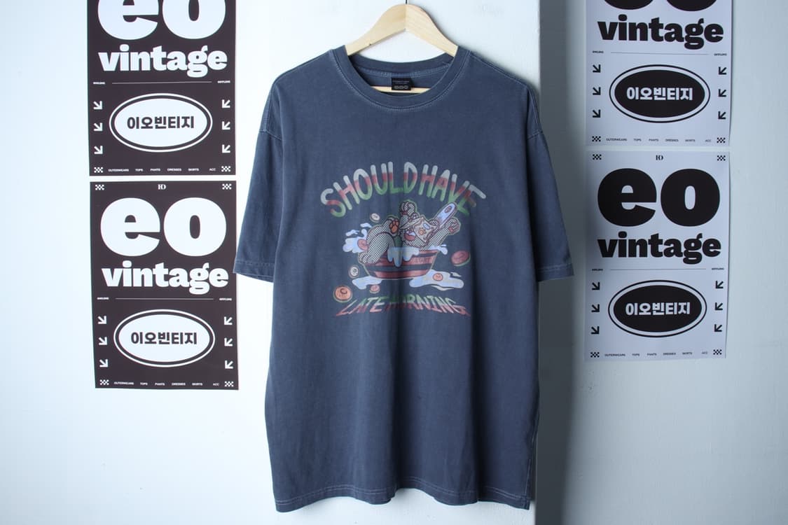 (L-XL) 꼼파뇨 반팔 티셔츠 피그먼트 블루 스트릿-H31977 상품이미지2