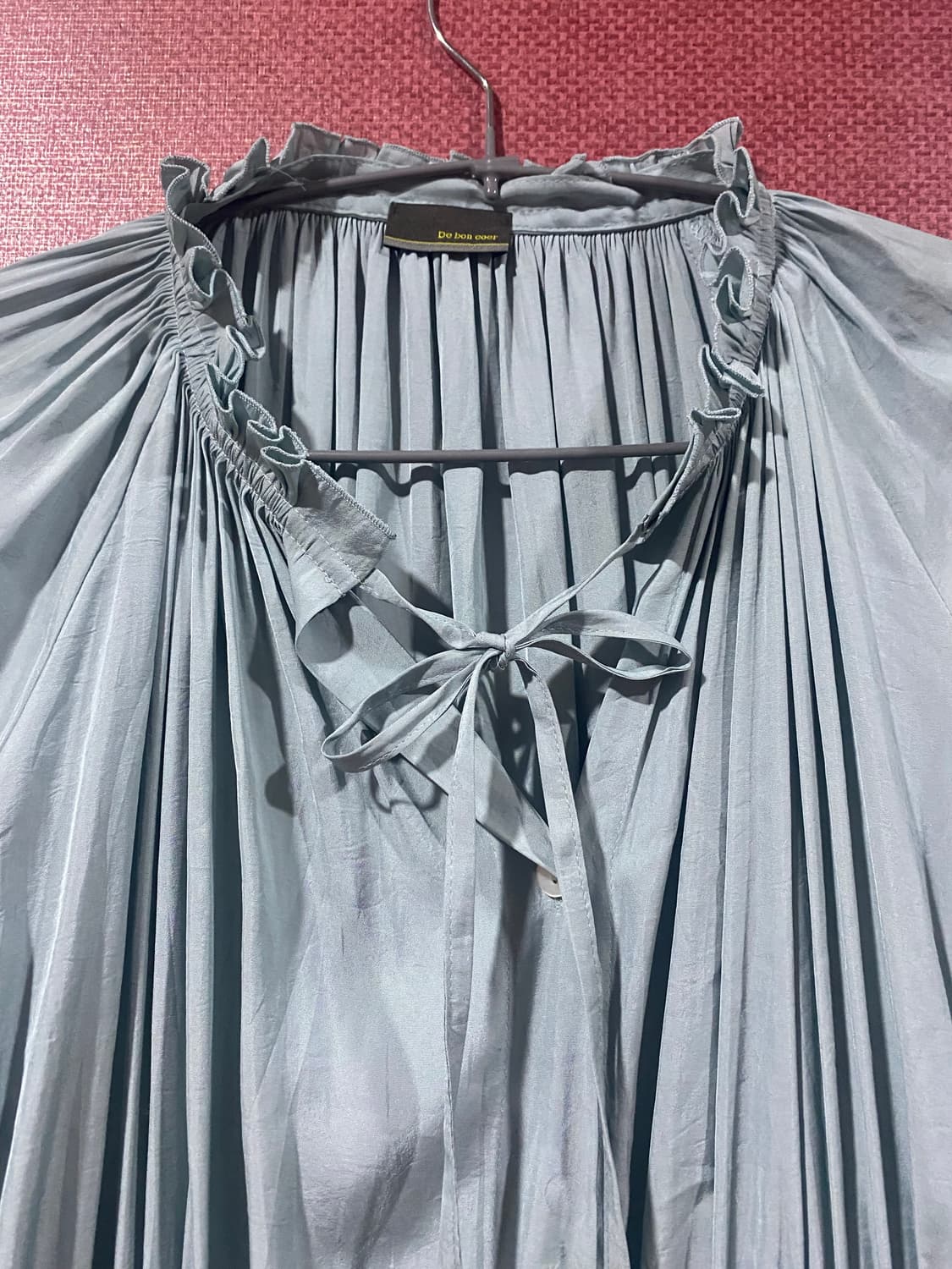 하늘색 셔링 롱 원피스 상품이미지2