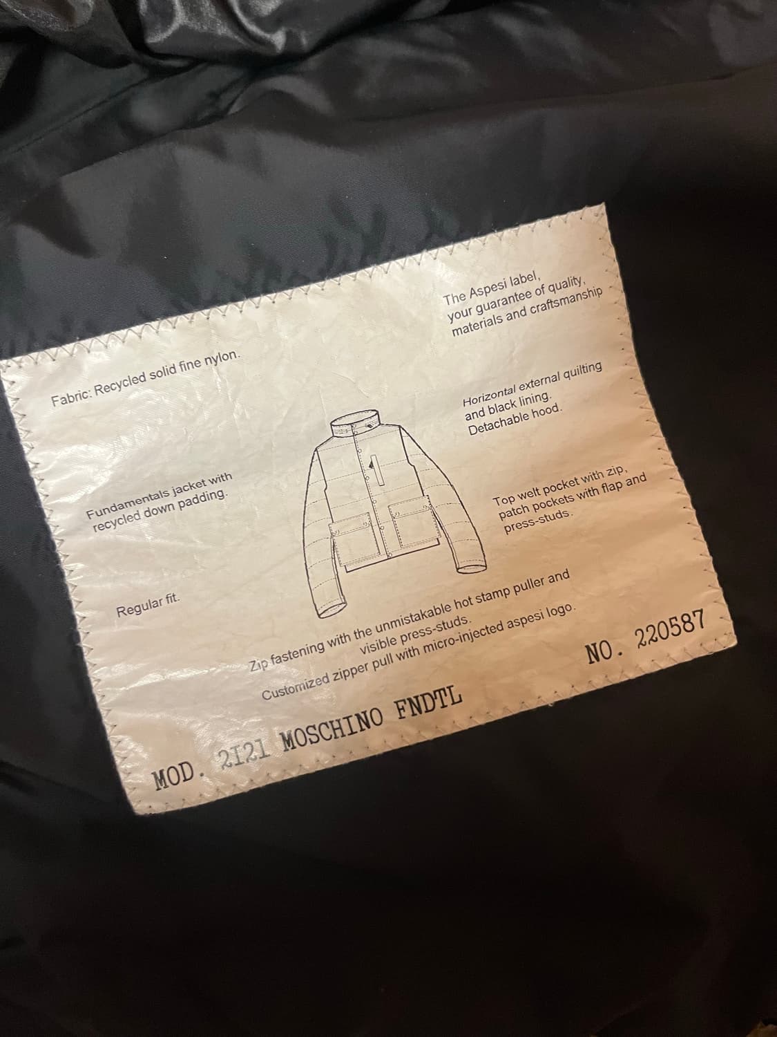 아스페시 모스키노 다운 자켓 3사이즈 상품이미지4